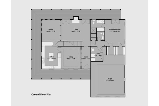 Floor Plan - Main Floor for Country House Plan #531-1 - 3 bed, 2.5 bath