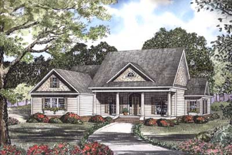 House Blueprint - Farmhouse Exterior - Front Elevation Plan #17-457