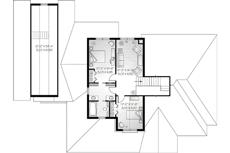 Home Plan - Floor Plan - Upper Floor for Traditional House Plan #23-543 - 3 bed, 2.5 bath