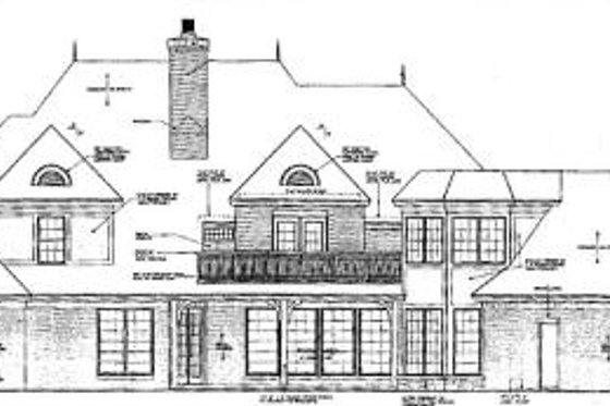 Exterior - Rear Elevation for European House Plan #310-349 - 5 bed, 4.5 bath