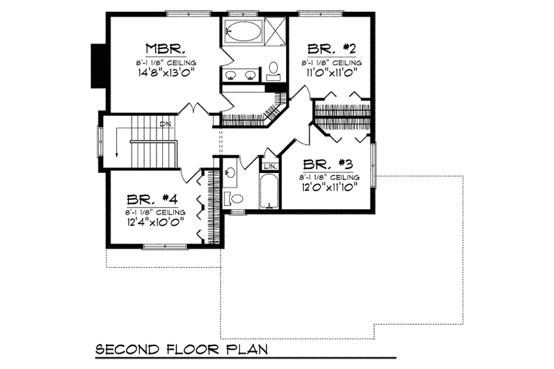 House Plan Design - Floor Plan - Upper Floor for European House Plan #70-701 - 4 bed, 2.5 bath