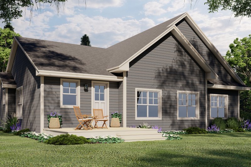 Architectural House Design - Exterior - Rear Elevation 2 for Traditional House Plan #51-1177 - 3 bed, 2 bath
