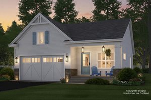 Architectural House Design - Exterior - Front Elevation for Farmhouse House Plan #51-1332 - 3 bed, 2 bath