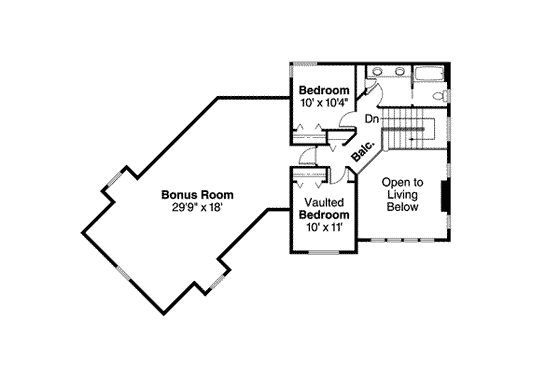 Floor Plan - Upper Floor for Traditional House Plan #124-523 - 3 bed, 2.5 bath