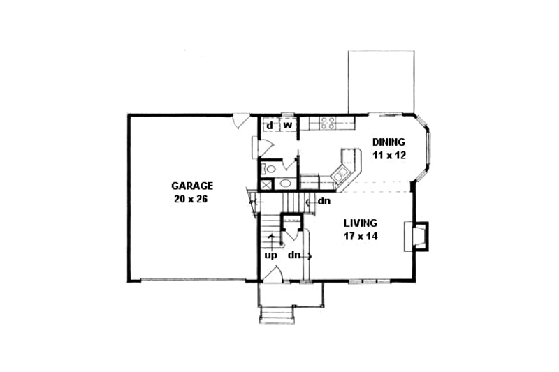 Dream House Plan - Floor Plan - Main Floor for Farmhouse House Plan #58-187 - 3 bed, 2.5 bath