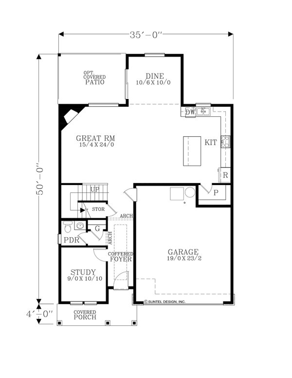 Dream House Plan - Prairie Floor Plan - Main Floor Plan #53-753