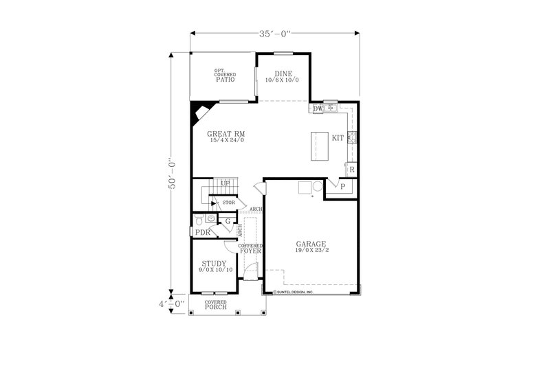 House Design - Floor Plan - Main Floor for Prairie House Plan #53-753 - 4 bed, 2.5 bath