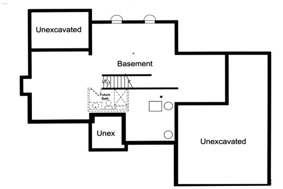 Floor Plan - Lower Floor for Craftsman House Plan #46-898 - 3 bed, 2.5 bath