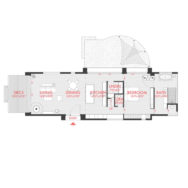 House Design - Cabin Floor Plan - Main Floor Plan #80-227
