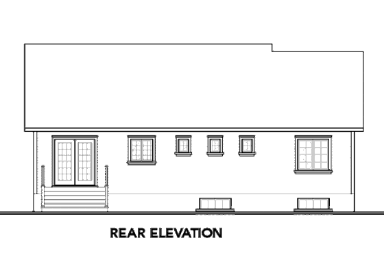 Exterior - Rear Elevation for Traditional House Plan #23-2281 - 2 bed, 1 bath