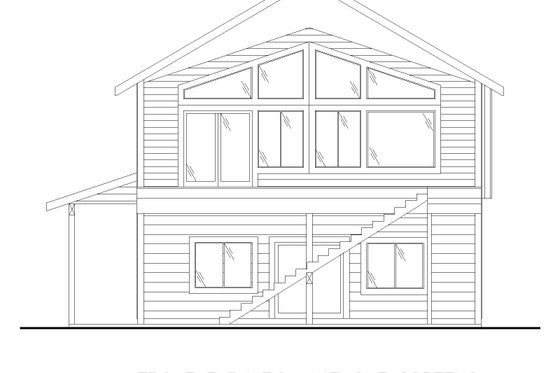 Exterior - Front Elevation 3 for Contemporary House Plan #117-1051 - 2 bed, 2 bath