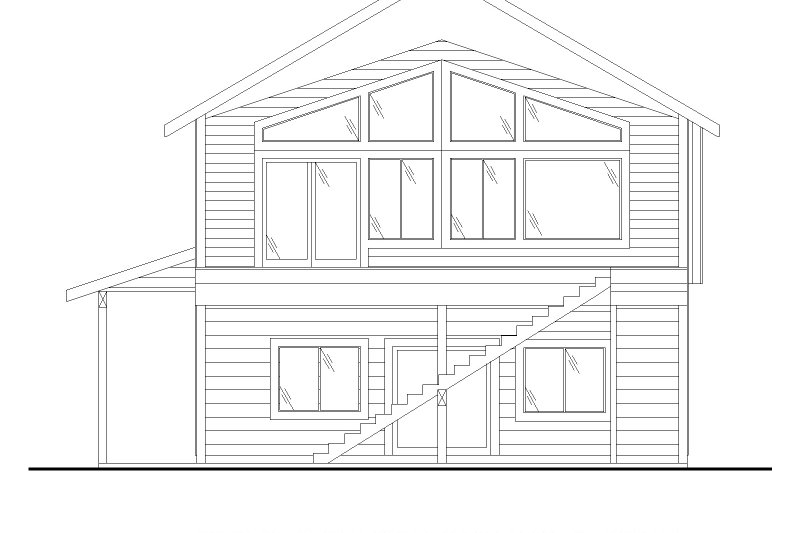 Home Plan - Exterior - Front Elevation 3 for Contemporary House Plan #117-1051 - 2 bed, 2 bath