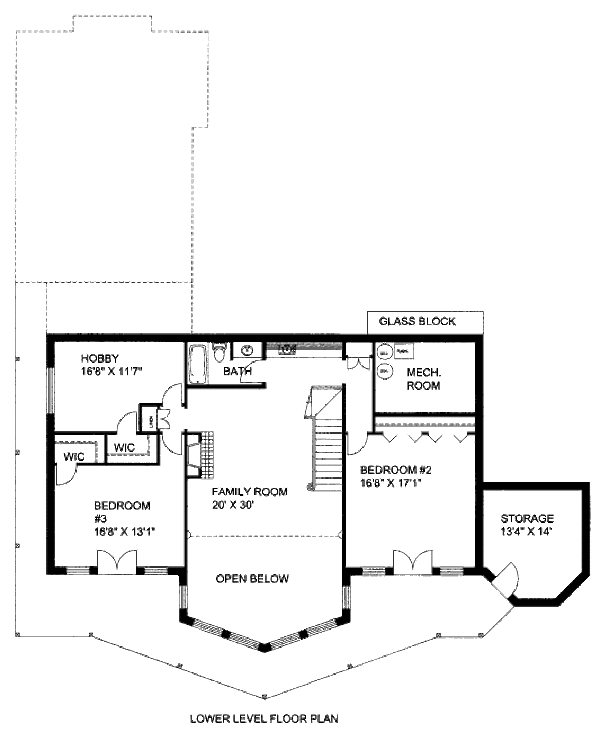 Bungalow Floor Plan - Lower Floor Plan #117-606