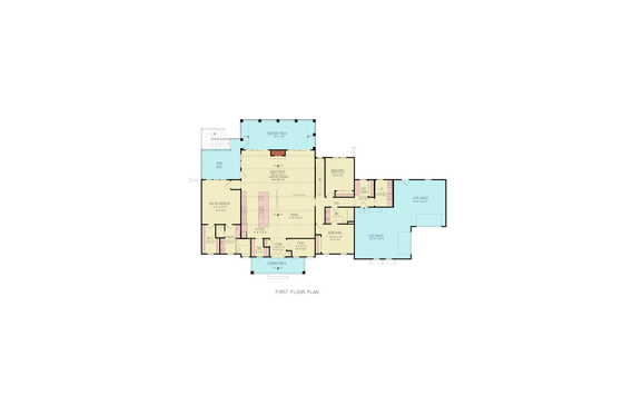 Floor Plan - Main Floor for Farmhouse House Plan #54-680 - 3 bed, 2 bath