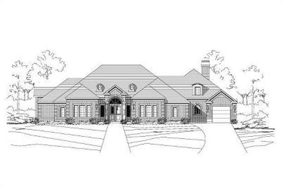 Exterior - Front Elevation for European House Plan #411-263 - 4 bed, 3.5 bath