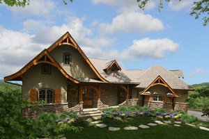 Craftsman Exterior - Front Elevation Plan #54-493