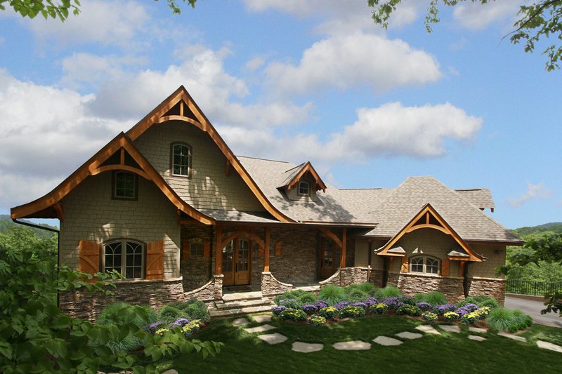 Architectural House Design - Craftsman Exterior - Front Elevation Plan #54-493