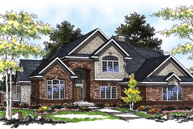 Dream House Plan - Mediterranean Exterior - Front Elevation Plan #70-1355