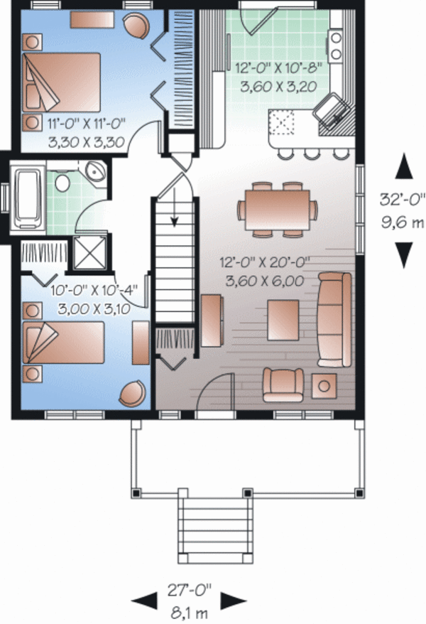 House Plan Design - Ranch Floor Plan - Main Floor Plan #23-2200