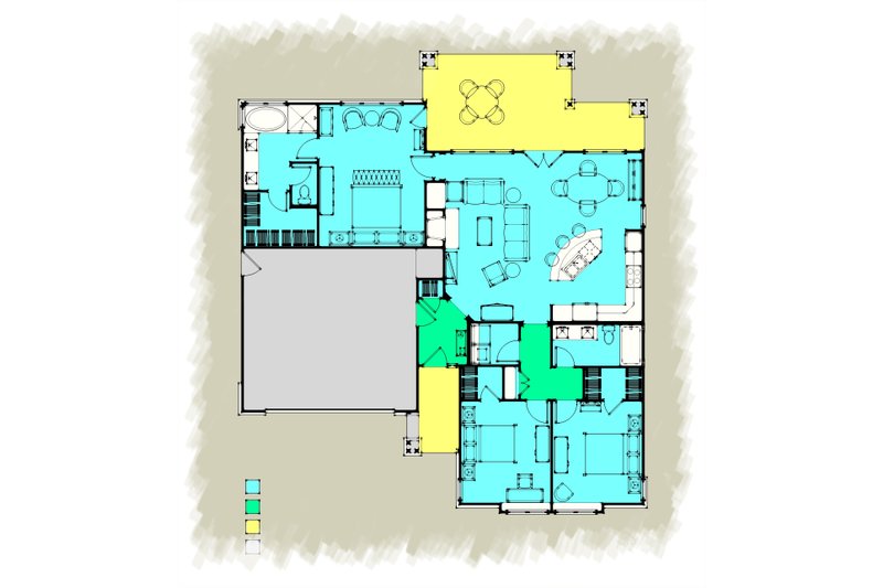 House Design - Floor Plan - Other Floor for Ranch House Plan #489-12 - 3 bed, 2 bath