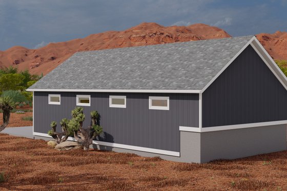 Exterior - Rear Elevation for Traditional House Plan #1060-113, 0.5 bath