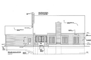 Exterior - Rear Elevation for Colonial House Plan #3-245 - 3 bed, 2 bath