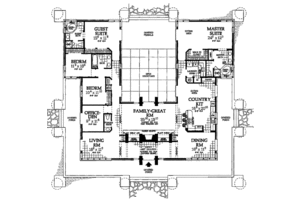 Floor Plan - Main Floor for Prairie House Plan #72-179 - 5 bed, 3.5 bath