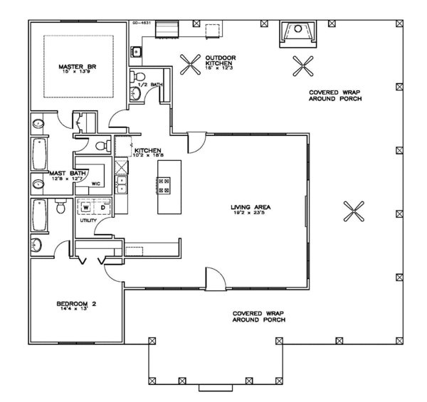 Craftsman Floor Plan - Main Floor Plan #8-256