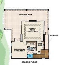 Floor Plan - Upper Floor for Mediterranean House Plan #27-387 - 5 bed, 5 bath