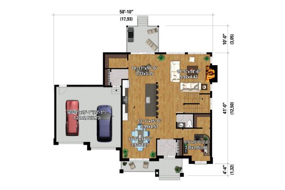Floor Plan - Main Floor for Traditional House Plan #25-4936 - 4 bed, 3.5 bath