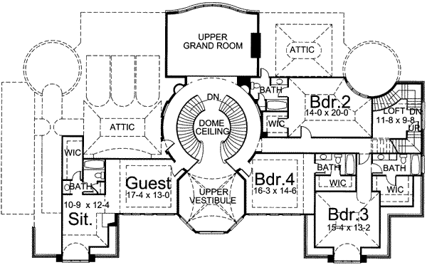 Classical Floor Plan - Upper Floor Plan #119-181