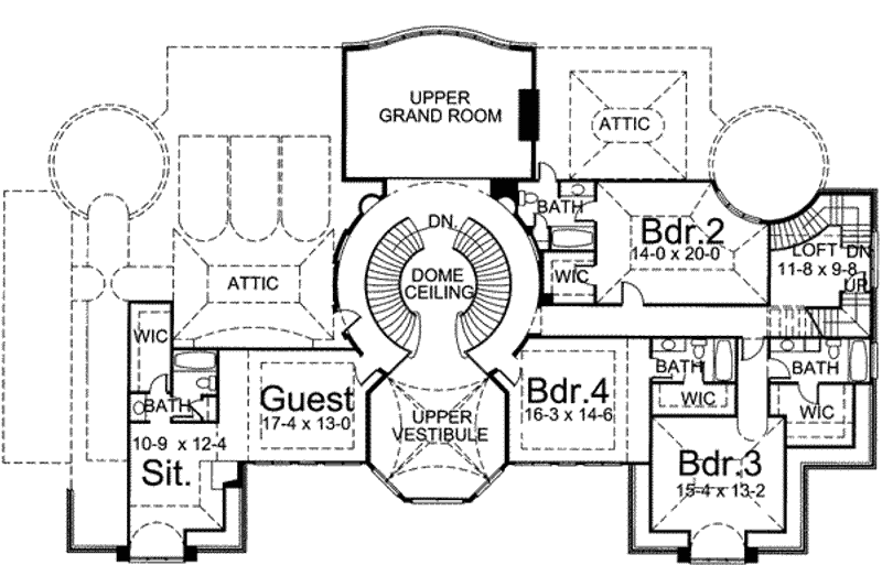 Home Plan - Floor Plan - Upper Floor for Classical House Plan #119-181 - 5 bed, 5.5 bath