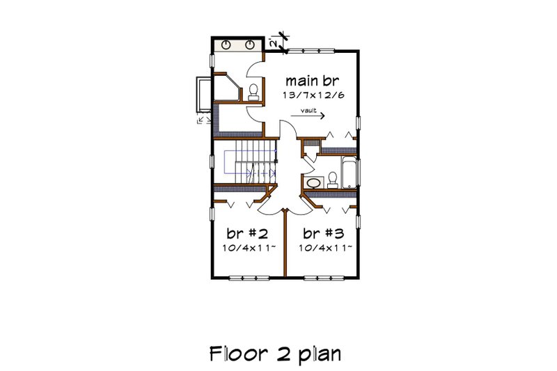 Architectural House Design - Floor Plan - Upper Floor for Modern House Plan #79-294 - 3 bed, 2.5 bath