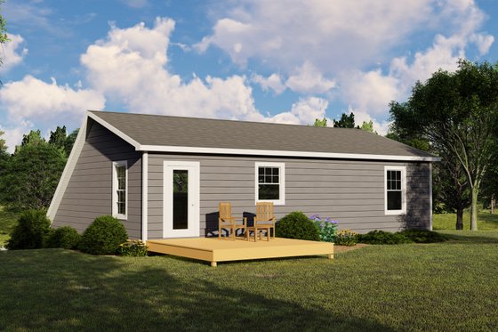 Exterior - Rear Elevation for Cottage House Plan #1064-25 - 2 bed, 1.5 bath