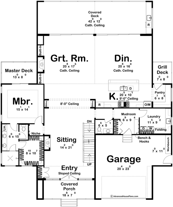 House Blueprint - Beach Floor Plan - Main Floor Plan #455-699