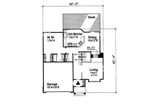 Floor Plan - Main Floor for Traditional House Plan #50-194 - 3 bed, 2.5 bath