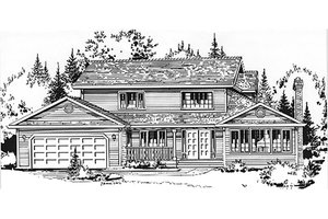 Country Exterior - Front Elevation Plan #18-201