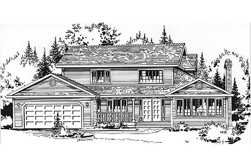 Architectural House Design - Country Exterior - Front Elevation Plan #18-201