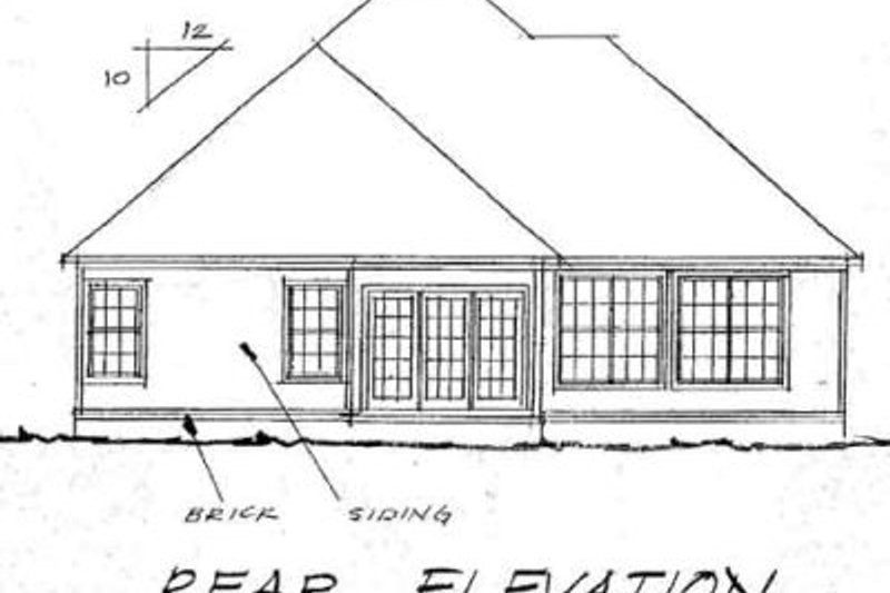 Dream House Plan - Exterior - Rear Elevation for Traditional House Plan #20-369 - 3 bed, 2 bath
