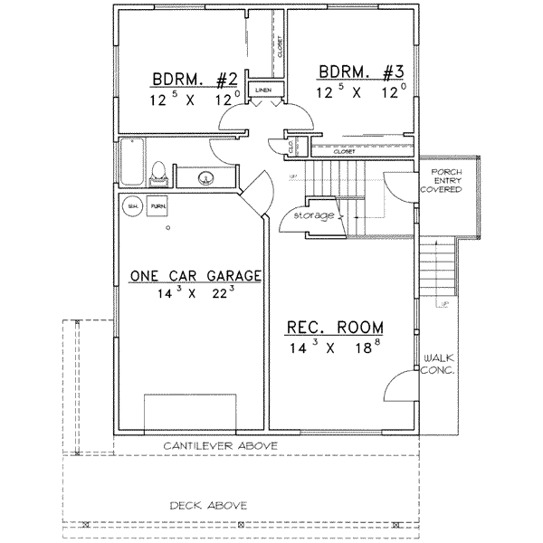 Dream House Plan - Traditional Floor Plan - Lower Floor Plan #117-328
