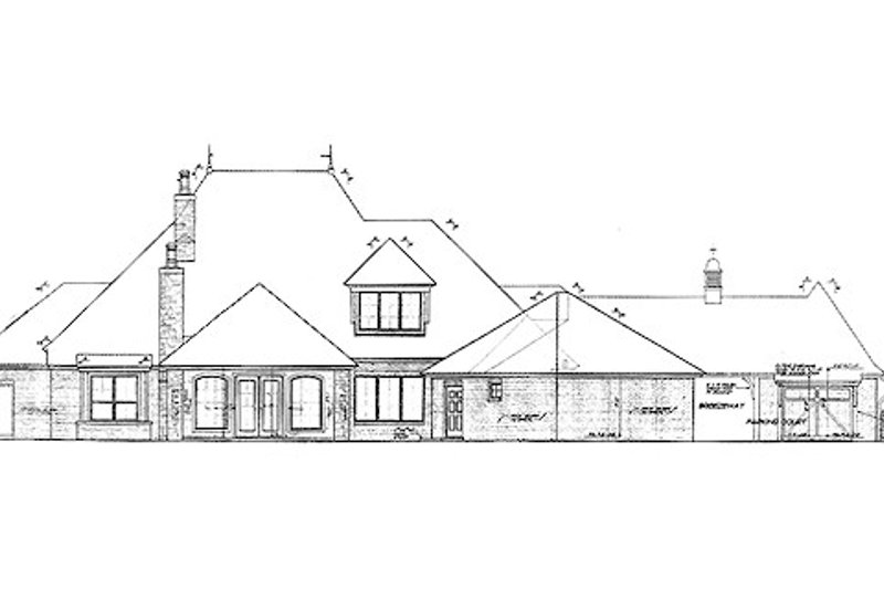 Home Plan - Exterior - Rear Elevation for European House Plan #310-700 - 3 bed, 3.5 bath