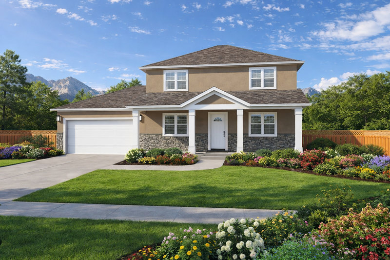 House Blueprint - Farmhouse Exterior - Front Elevation Plan #1060-441