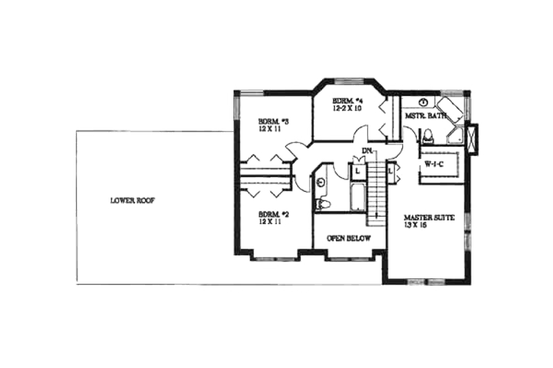 Dream House Plan - Floor Plan - Upper Floor for European House Plan #117-131 - 4 bed, 3 bath