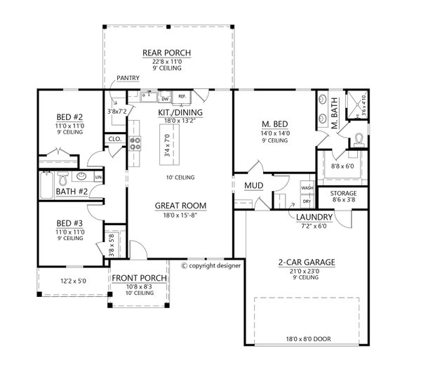 Farmhouse Floor Plan - Main Floor Plan #1074-123