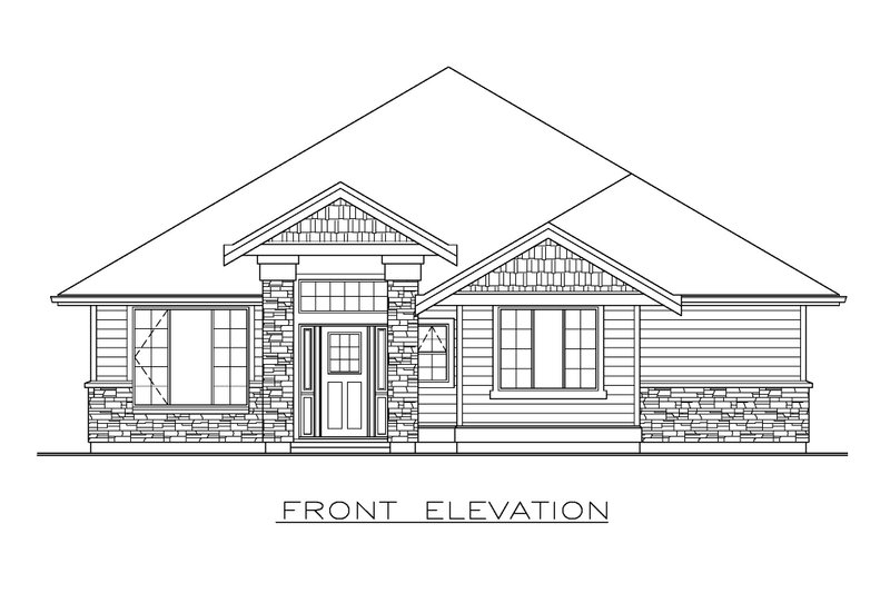 House Design - Exterior - Front Elevation 3 for Farmhouse House Plan #1100-119 - 2 bed, 2 bath