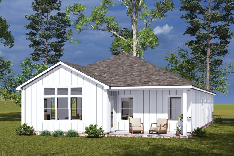 House Design - Exterior - Rear Elevation for Cottage House Plan #513-2319 - 3 bed, 2 bath