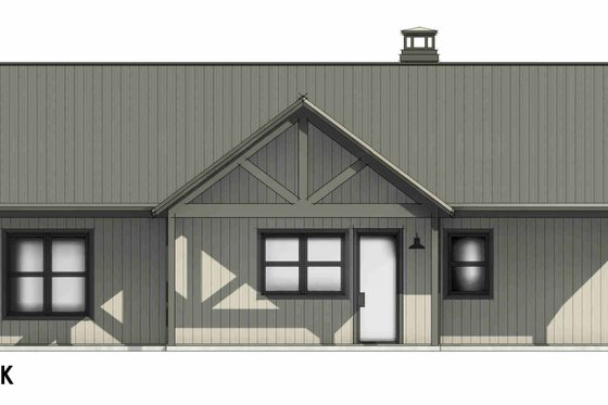 Exterior - Rear Elevation 1 for Barndominium House Plan #1096-130 - 3 bed, 2 bath