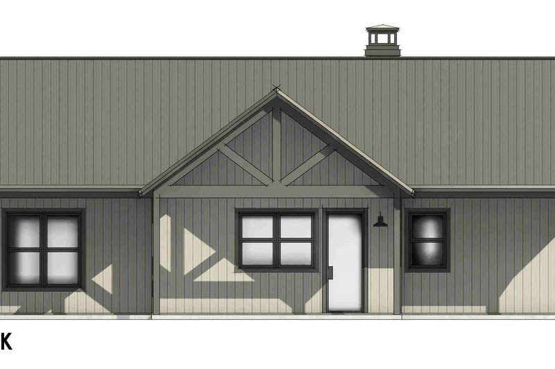 Dream House Plan - Exterior - Rear Elevation 1 for Barndominium House Plan #1096-130 - 3 bed, 2 bath