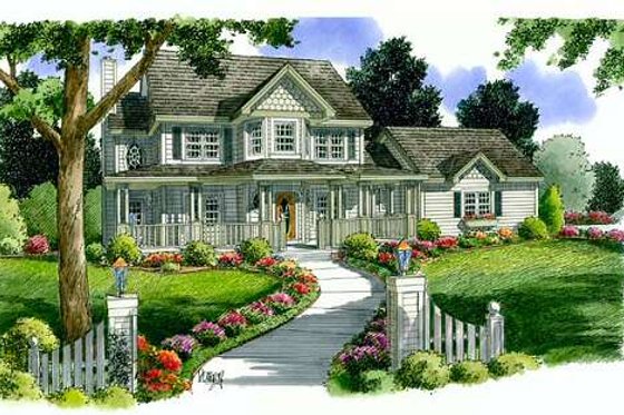 Exterior - Front Elevation for Victorian House Plan #312-616 - 4 bed, 2.5 bath