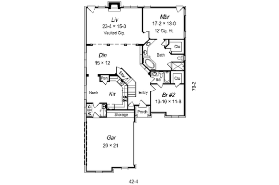 Floor Plan - Main Floor for European House Plan #329-260 - 3 bed, 3 bath